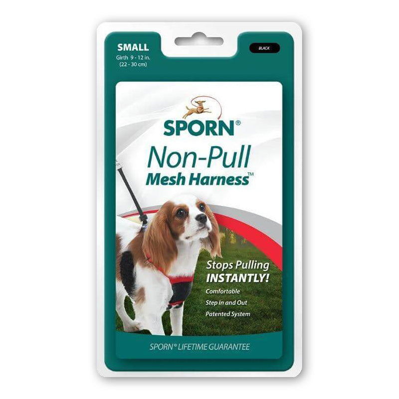 Product tag for a small sporn non-pull mesh harness