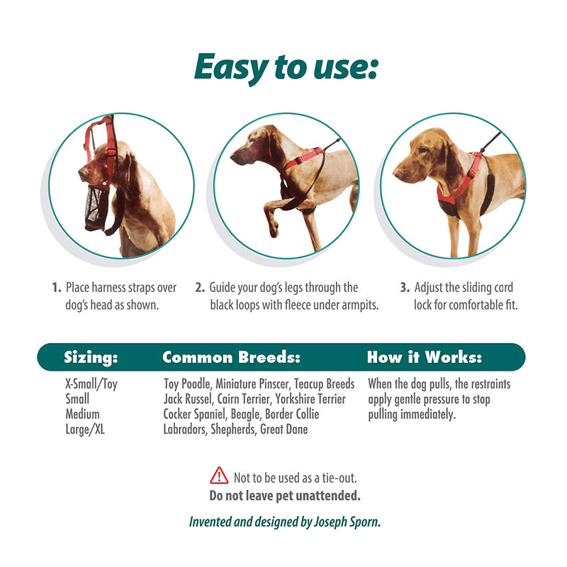 Instructions for use of a sporn non-pull harness