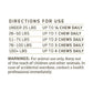 Directions for use of Charlotte's Web dog calming chews